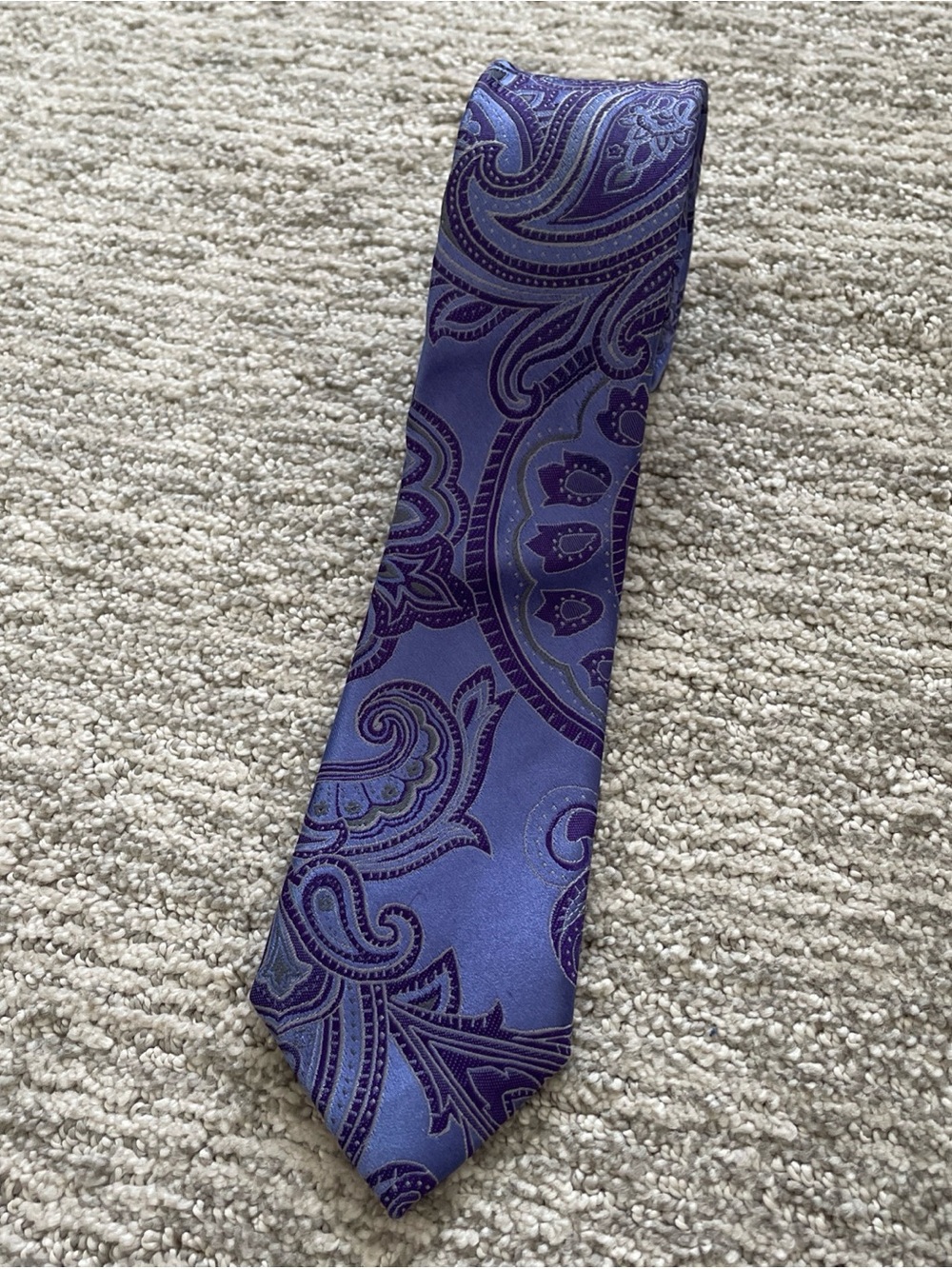 Donald J. Trump Purple Paisley Signature Collection 100% Silk Men's Skinny Tie